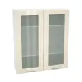 Кухонный шкаф навесной, Кухня Валерия, ШВ809 со стеклом, Белый/Ваниль Глянец