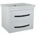 Тумба Экватор 60 подвесная, белая, под умывальник Сomo 60, с двумя ящиками DORATIZ 9912.808