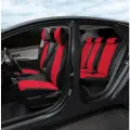 Комплект чехлов Автопилот Алькантара ромб Hyundai Creta II с 21г. (с подлокотником) Черный + Красный