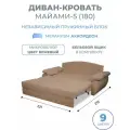 Диван кровать раскладной Майами-5 (180) независимый пружинный блок аккордеон велюр бежевый Grand Family