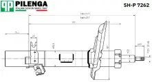 Амортизатор передний правый для автомобилей Pilenga SHP7262, в упаковке 1 шт.