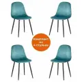 Комплект стульев для кухни TetChair BREEZE (mod. 4724), 4 шт, темно-бирюзовый/черный