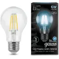 Лампа Gauss Filament А60 6W 630lm 4100К Е27 LED 102802206 (5 шт)