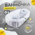 Ванночка для купания новорожденных надувная Bombitto KIDS 90x55x30 с пандой