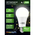 Лампочка светодиодная E27 4000K 19 Вт (аналог 150 Вт) нейтральный белый свет AL TECH, груша, упаковка 10шт