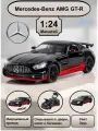Машинка металлическая инерционная, игрушка детская для мальчика коллекционная масштабная модель 1:24 Mercedes-Benz AMG GT ; Мерседес АМГ ГТ черный