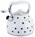 Чайник 3л из нержавеющей стали со свистком и ручкой с покрытием soft-touch Белый KAMILLE