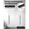 Ручка-профиль торцевая черный матовый скрытая мебельная 996 мм комплект 4 шт для шкафов / кухни