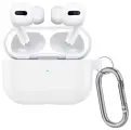 Чехол на беспроводные наушники Apple AirPods 3 (эйр подс 3 поколения) силиконовый с карабином InnoZone Hang Case Белый AP3-20C-M/K-01