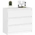 Комод три ящика Мори МК800.1 цвет белый, ШхГхВ 80,4х41х73 см.