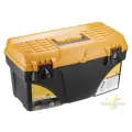 Ящик для инструментов «титан 21» 53х27.5х29см, жёлтый с чёрным, прочный пластик, вкладыш с перегородками