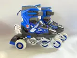 Роликовые коньки, раздвижные р-р 29-32(синий, светящиеся колеса)