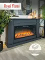 Камин электрический декоративный Royal Flame модель Boston 42 в цвете графит грей с очагом Vision 42 LOG с дровами