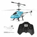 3.5-канальный вертолет-игрушка с ПДУ, 2,4 ГГц, с зарядкой через USB, с возможностью зависания, с реалистичным светом, с корпусом из сплава, голубой