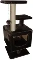 Когтеточка домик для кошек PetSmile, шоколадный, на ножках 34х34х84.