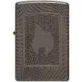 Оригинальная бензиновая зажигалка ZIPPO Armor 48569 с покрытием High Polish Black - Пламя
