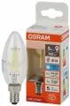 3шт/уп. Лампа LED Свечка 5Вт 220-240В E14 600Лм 6500К Угол 300 град. d 35mm h 100mm Филаментная Стекло Свет Холодный белый Osram, уп. 3шт