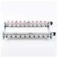 Коллекторный блок 10 выходов х 1х 3/4 EUROKONUS с расходомером из нержавеющей стали UNI-FITT 32415S060510