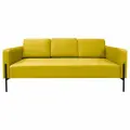 Диван прямой Офис подлокотниками, желтый велюр