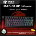 MADLIONS Игровая клавиатура проводная m60he heirgb , Английская раскладка, прозрачный, черный