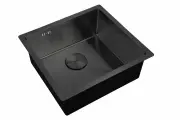 Мойка для кухни ZorG PVD 4844 GRAFIT графит с декоративной накладкой, 48х44 см, без бортика