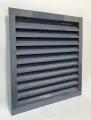 Решетка наружная вентиляционная 200х200 жалюзийная встраиваемая металлическая, темно-серая, оцинкованная