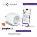 Умная розетка с ZigBee, мониторинг потребления, Яндекс Алисой, Google Home, Smart Power Plug 16A