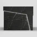 Ресепшн Чёрный мрамор со скосом 1200х1200х600 / Подсветка RGB