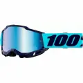 Кроссовые очки, маска 100% Accuri 2 VAULTER, с синей зеркальной линзой