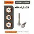Болт М14х1,5х75 ГОСТ 7798-70 (DIN 960) кл. пр. 10.9 в цинке, высокопрочный, мелкая резьба, уп. - 100 шт.