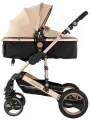 Коляска-трансформер Wisesonle, реверсивный блок, золотистое шасси, хаки