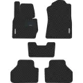 Автомобильные коврики EVA для BMW X3 II F25 (2010-2017) с каучуковым подпятником и 2 эмблемами BMW, чёрные с чёрным кантом, ячейка - ромб
