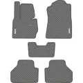 Автомобильные коврики EVA для BMW X3 II F25 (2010-2017), с каучуковым подпятником и 2 эмблемами BMW, серые с серым кантом, ячейка - ромб