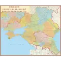 Географическая карта Южного и Северо-Кавказского округов, РостАгп, большая настенная карта, размер 170х140 см, ламинированная, М 1: 800 000, в тубусе