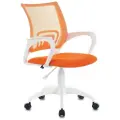 Кресло BRABIX Fly MG-396W пластик белый, сетка, оранжевое Размеры: Высота 900мм Глубина 600мм Ширина 600мм
