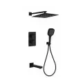 Душевая система скрытого монтажа Grocenberg GB5050BL Чёрный матовый с Термостатом Vernet (Франция)