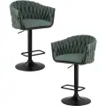 Набор 2 шт. Стул барный DOBRIN LEON, LM-9690, зеленая ткань (LAR 275-23)