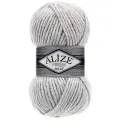 Пряжа Alize Superlana Maxi, 25 % шерсть, 75 % акрил, 100 г, 100 м, 208 светло-серый
