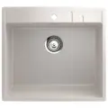 Каменная мойка для кухни врезная SURAGRAN S-15, 550*490мм, прямоугольник, цвет белый/Раковина для кухни