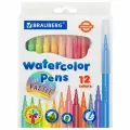Набор фломастеров 12 цветов Brauberg Premium (линия 1мм, смываемые, пастельные) картон. уп, 24 уп.