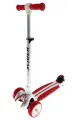 Самокат четырехколесный, колеса PU, светящиеся, подшипники ABEC-7, цвет: красно-белый