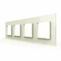 Рамка для розетки 4 поста, цвет жемчужный, стекло LIVOLO ORIGINAL