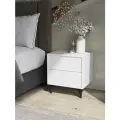 Тумба прикроватная белая подвесная на ножках, ящики push-to-open, 42х36х35 см