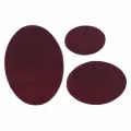 59404 Набор заплаток пришивных из замши, овал 4*5,5см, 6*8,2см, 8*10,9см, с перфорацией, 3шт/упак (31 бордовый)