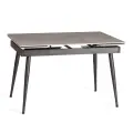 Стол обеденный кухонный TetChair Lord grey/Лорд Грей, раздвижной (120+30+30)x80x75 см, керамика матовая, металл, светло-серый/чёрный