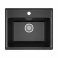 Мойка кухонная Maretti Kitchen 490 KT490-BL гранитная, прямоугольная, 49x42, матовая, черная, российская