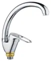 Смеситель для кухни, РМС SL55-011F, поворотный излив, однорычажный, с гибкой подводкой