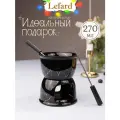 Набор для фондю из керамики со шпажками коллекция Золотой Мрамор 270 мл, 10,2 х 10,2 х 12 см