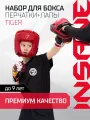 Набор для бокса INSANE TIGER детский. Боксерские перчатки 6 OZ, лапы 23х17x4 см, цвет красный/черный