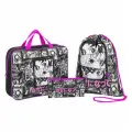 Школьный набор Brauberg: папка на молнии с ручками А4, мешок для обуви 42х33 см, пенал-косметичка 20х10 см, Anime movie, 272101